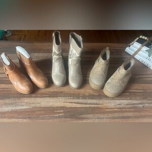 Stylish Women's Tan and Cream Ankle Boots